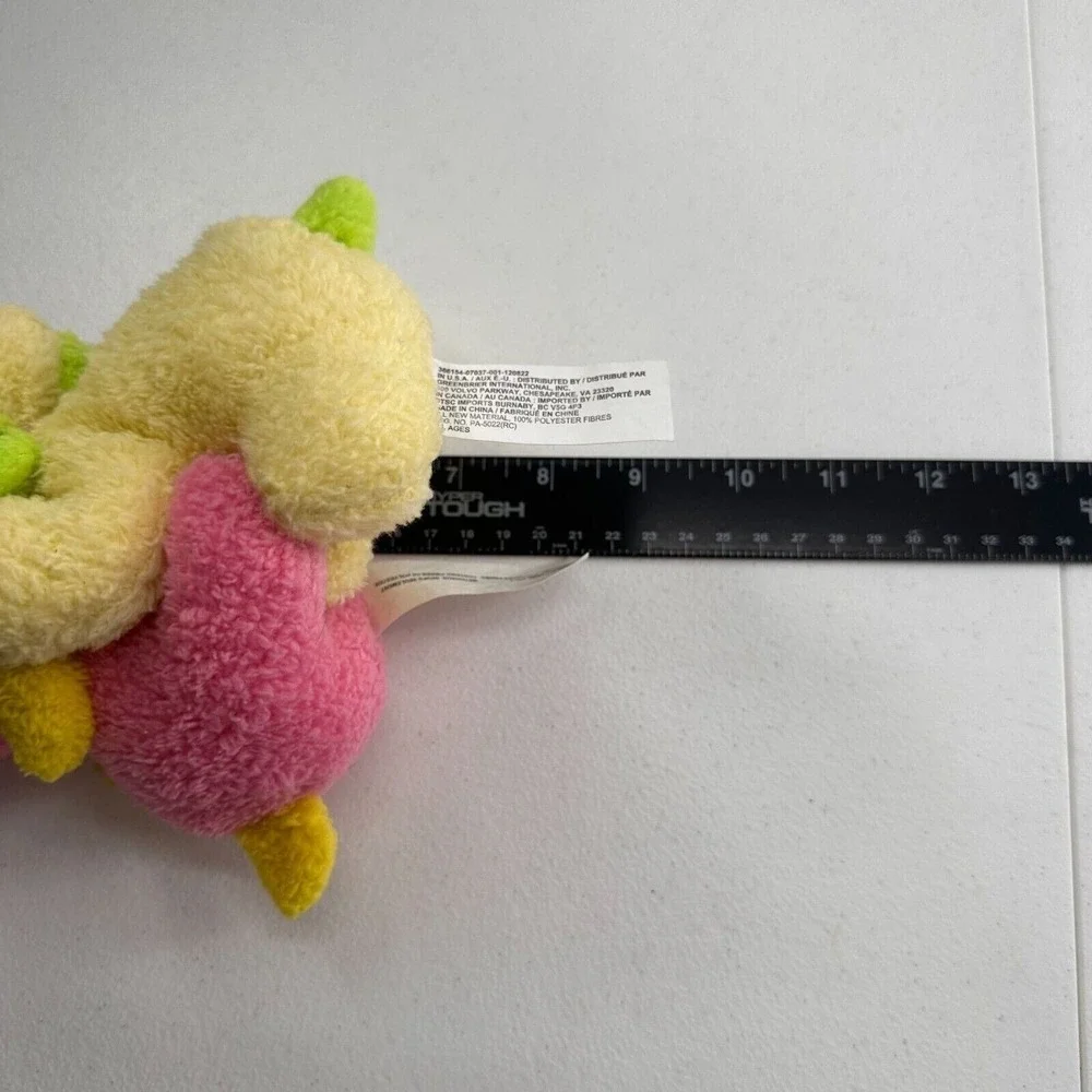 Greenbrier‎ Terry Cloth Plush Pink & Yellow Puppy Dog Set Polyester 7